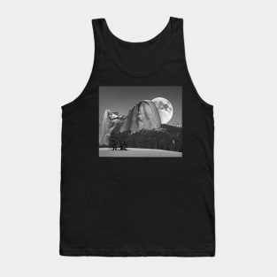 Moon and Half Dome - Reimagined Black and White Landscape Tank Top